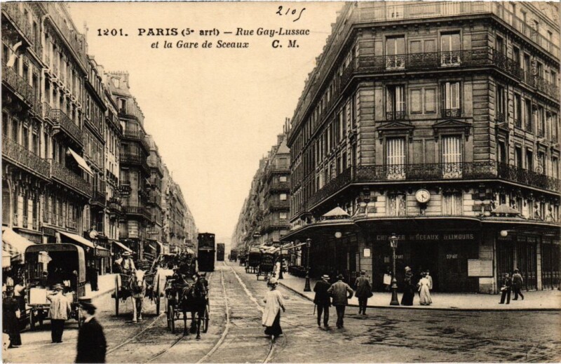 Carte postale ancienne Paris 5e Rue Gay-Lussac Gare de Sceaux à Paris 5e
