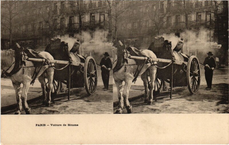 Carte postale ancienne Paris Vue Stereo Voiture de Bitume