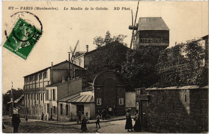 Carte postale ancienne Montmartre - Le Moulin de la Galette à Paris 18e