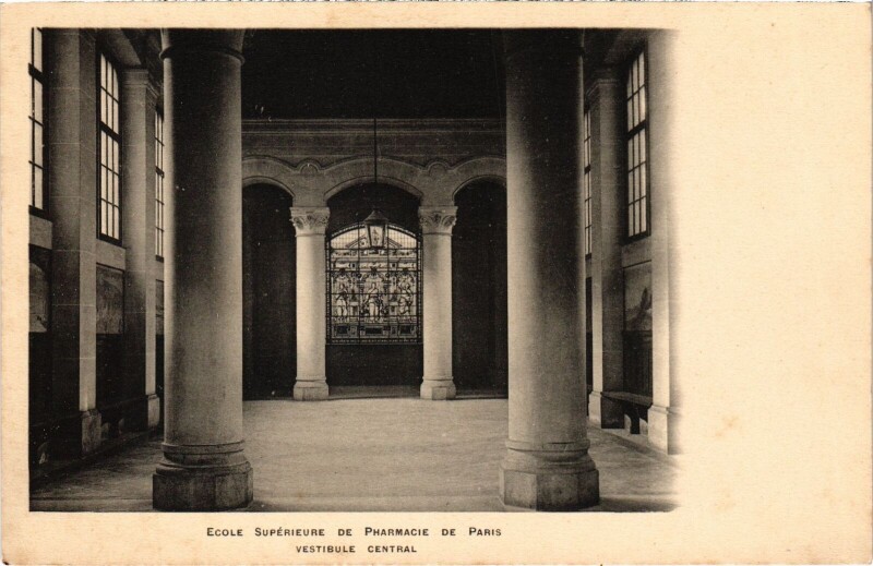 Carte postale ancienne Ecole Supérieure de Pharmacie de Paris - Vestibule central à Paris 6e