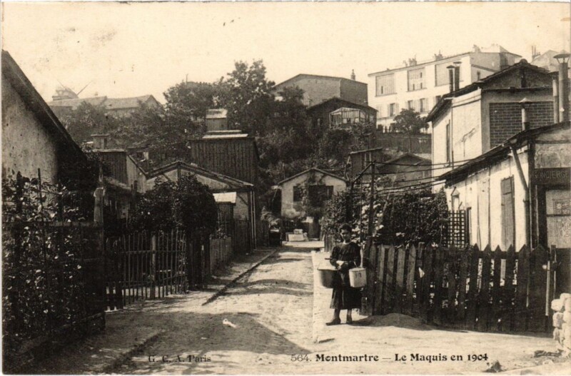 Carte postale ancienne Montmartre - Le Maquis en 1904 à Paris 18e