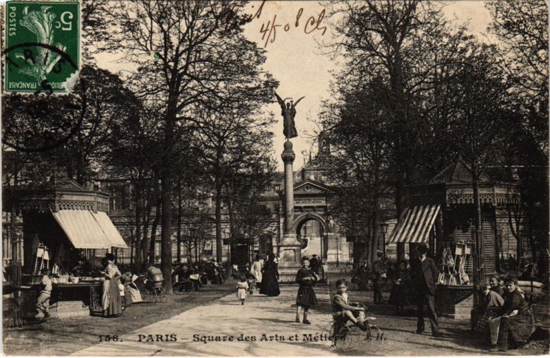 Carte postale ancienne Paris 3e Square des Arts-et-metiers à Paris 3e