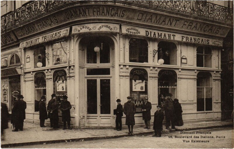Carte postale ancienne Diamant Français - Boulevard des Italiens - Vue extérieure à Paris 2e