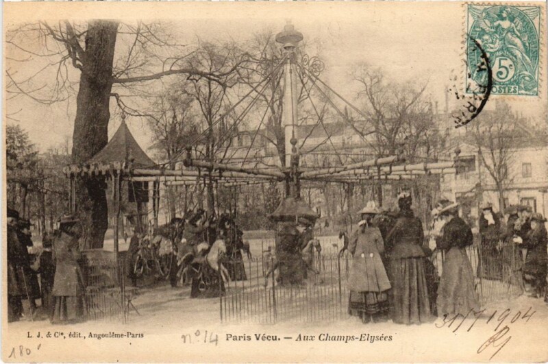Carte postale ancienne Paris Vecu. Aux Champs Elysees