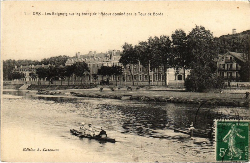 Carte postale ancienne Dax Les Baignots sur les bords de l'Adour