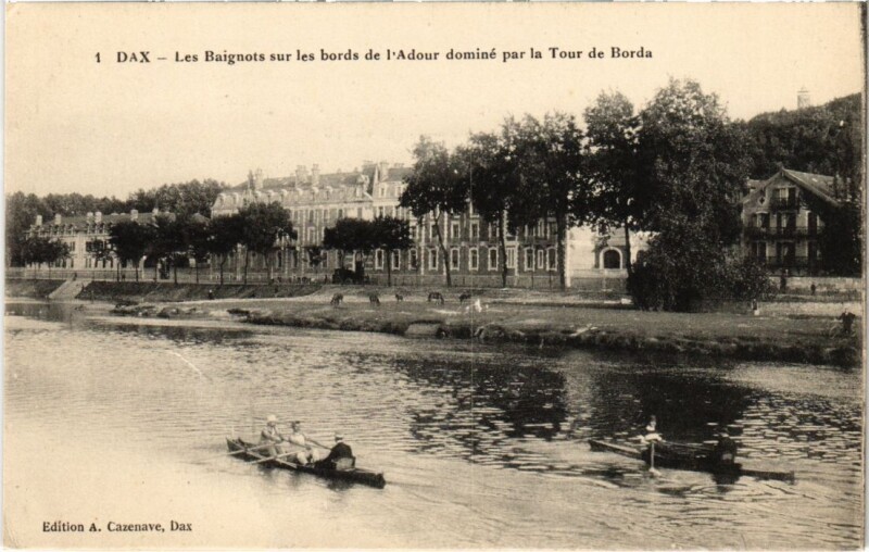 Carte postale ancienne Dax Les Baignots sur les bords de l'Adour