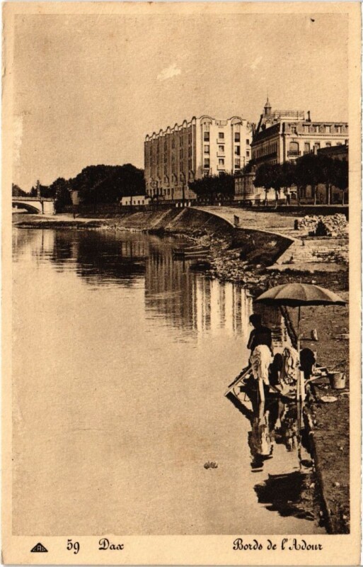 Carte postale ancienne Dax Bords de l'Adour