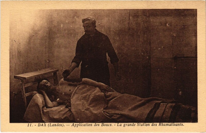 Carte postale ancienne Dax Applications de boue