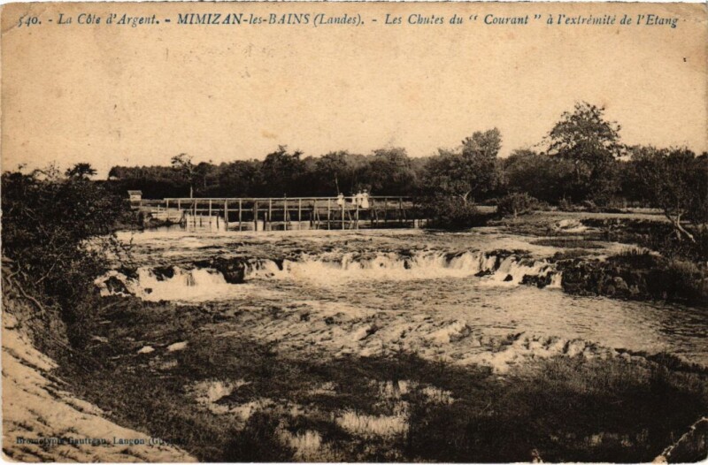 Carte postale ancienne Mimizan les Bains Les Chutes du Courant à Mimizan
