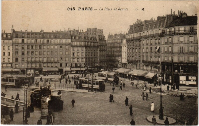 Carte postale ancienne Paris 9e Place de Rennes à Paris 9e