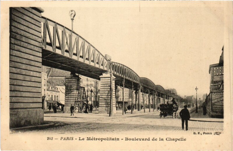 Carte postale ancienne Le Métropolitain - Boulevard de la Chapelle à Paris 10e