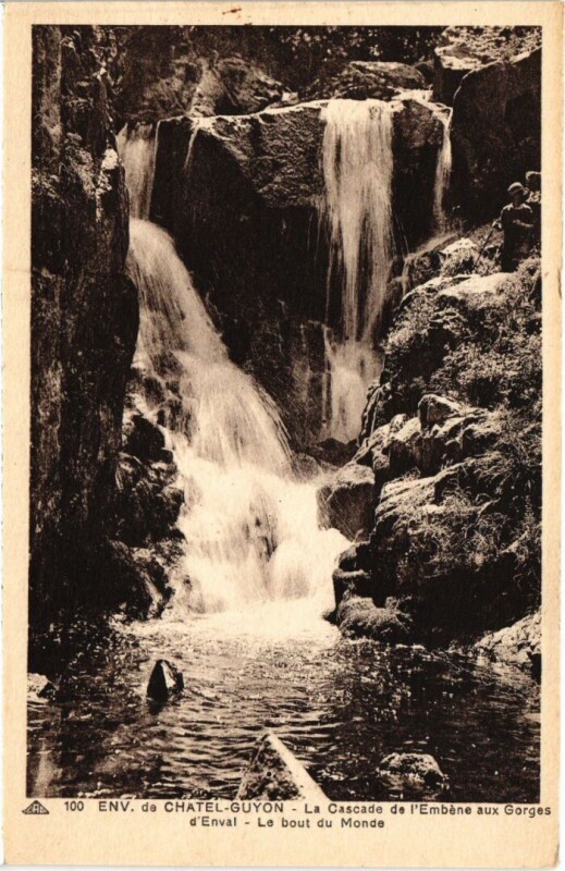 Carte postale ancienne Env.de Chatel-Guyon La Cascade de l'Embene France