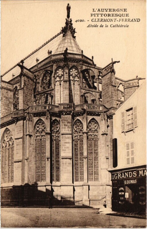 Carte postale ancienne Clermont Ferrand Abside de la Cathedrale France à Clermont-Ferrand