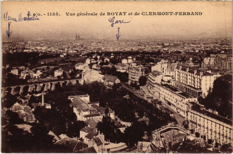 Carte postale ancienne Vue Generale de Royat et de Clermont Ferrand France à Clermont-Ferrand