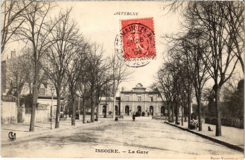 Carte postale ancienne Issoire La Gare France à Issoire
