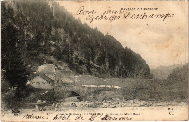 Carte postale ancienne Mont Dore Source Chabory-Genestoux France à Mont-Dore