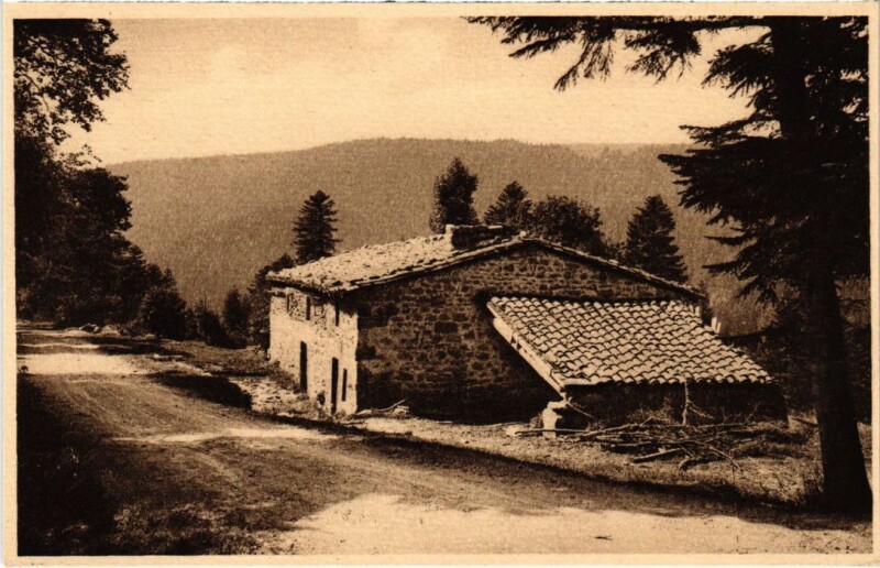 Carte postale ancienne Chalmazelles Un coin sur la Route de Chalmazelles France