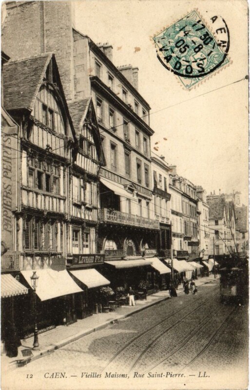 Carte postale ancienne Caen Vieilles Maisons, Rue St.Pierre France à Maisons