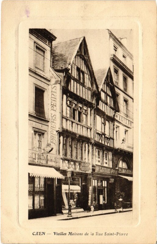 Carte postale ancienne Caen Vieilles Maisons de la Rue St.Pierre France à Maisons