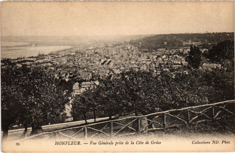 Carte postale ancienne Honfleur Vue Generale prise de la Cote de Grace France à Honfleur