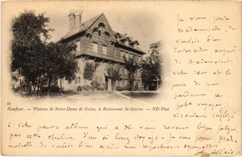 Carte postale ancienne Honfleur Plateau de Notre-Dame de Grace France à Honfleur