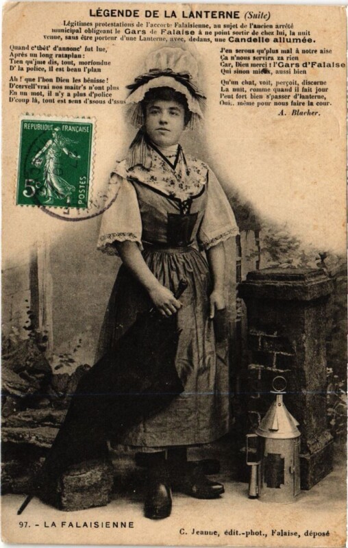 Carte postale ancienne Falaise Legende de la Lanterne France à Falaise