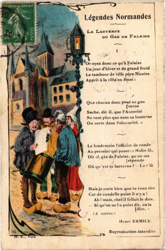 Carte postale ancienne La Lanterne du Gas de Falaise France à Falaise