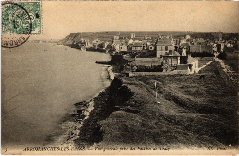 Carte postale ancienne Arromanches-les-Bains Vue Generale prise de la Falaise France à Arromanches-les-Bains