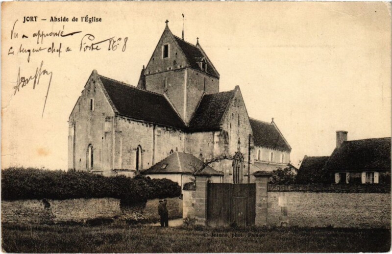 Carte postale ancienne Jort Abside de l'Eglsie France
