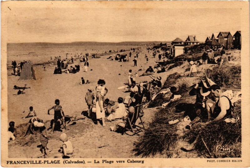 Carte postale ancienne Franceville-Plage La Plage vers Cabourg France à Cabourg