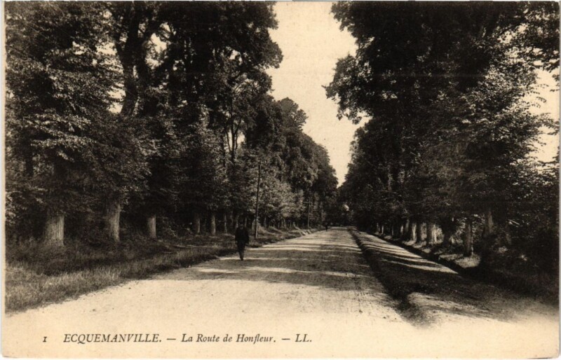 Carte postale ancienne Ecquemanville La Route de Honfleur France à Honfleur
