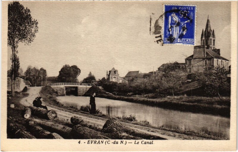 Carte postale ancienne Evran Le Canal