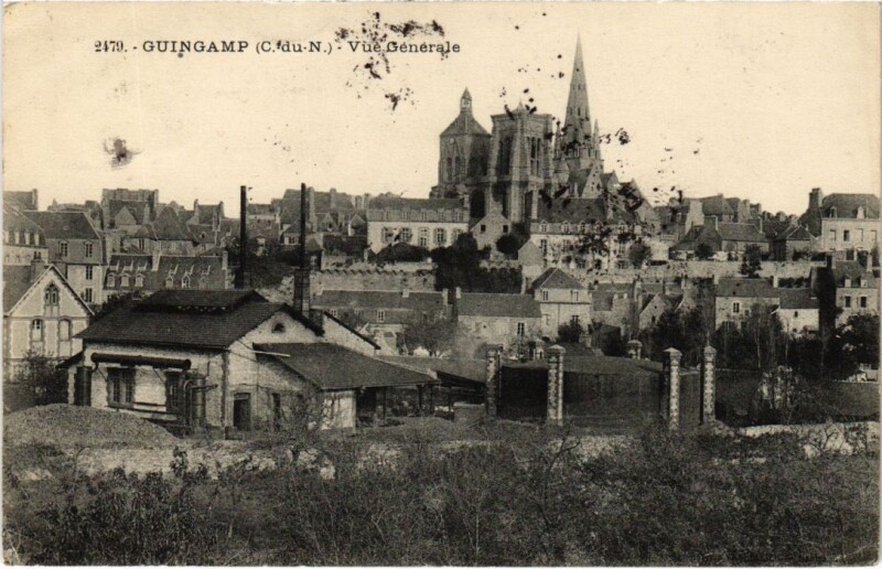 Carte postale ancienne Guingamp Vue Generale à Guingamp
