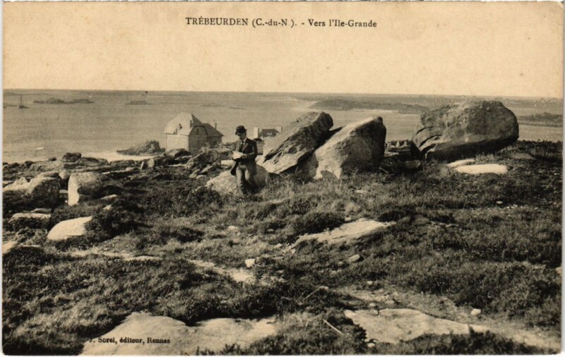 Carte postale ancienne Trebeurden Vers l'Ile-Grande