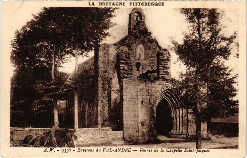 Carte postale ancienne Environs du Val-Andre Ruines de la Chapelle Saint-Jacques