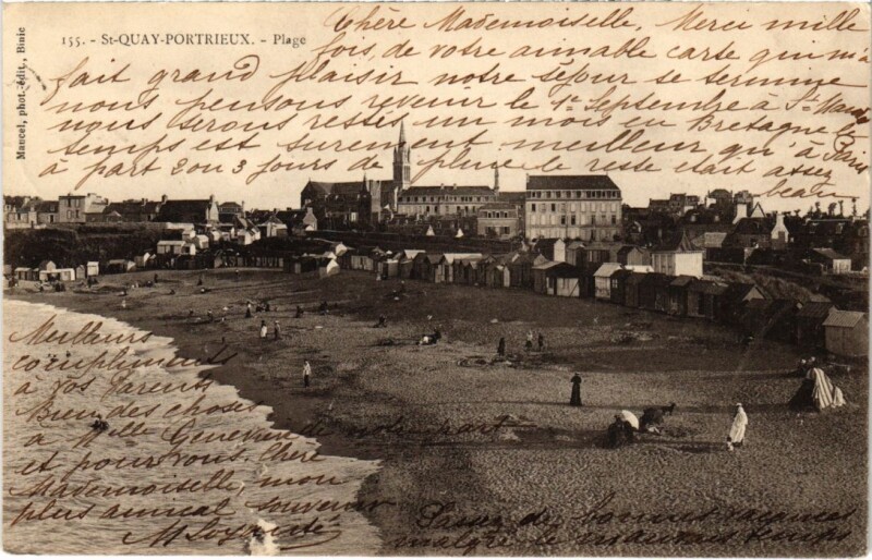 Carte postale ancienne Saint-Quay-Portrieux Plage à Saint-Quay-Portrieux