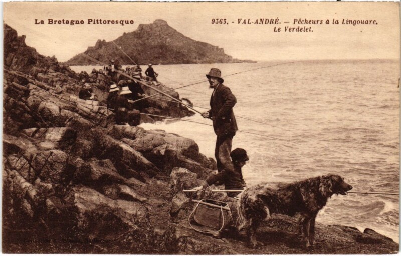 Carte postale ancienne Val-Andre Pecheurs a la Lingouare - Le Verdelet