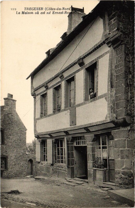 Carte postale ancienne Treguier La Maison ou est ne Ernest-Renan
