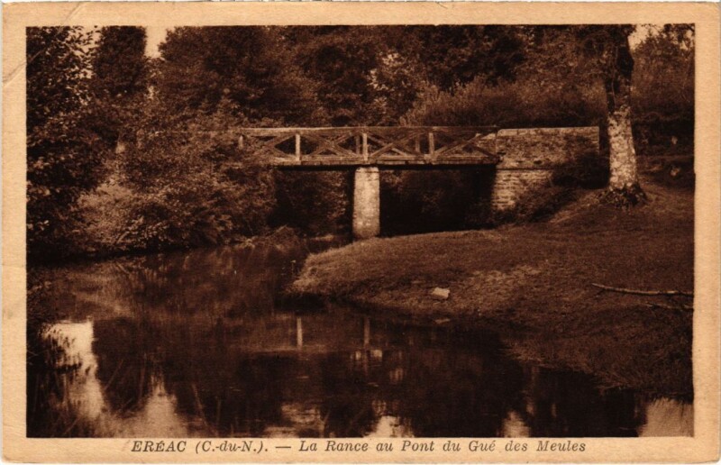 Carte postale ancienne Ereac La Rance au Pont du Gue des Meules