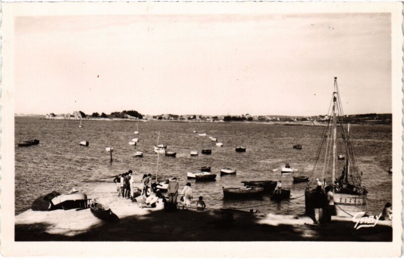 Carte postale ancienne Port-Blanc Le Port et le Iles