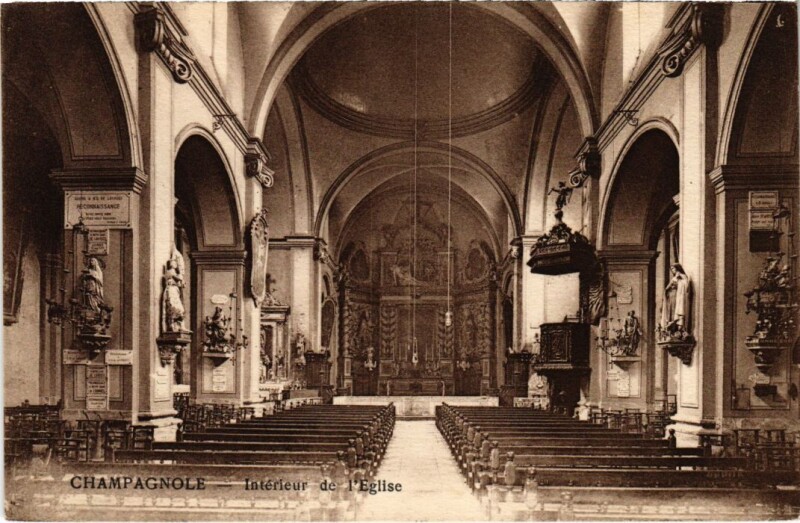 Carte postale ancienne Champagnole Interieur de l'Eglise à Champagnole