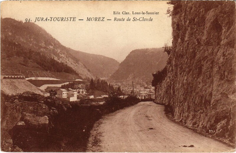 Carte postale ancienne Morez Route de Saint-Claude à Saint-Claude