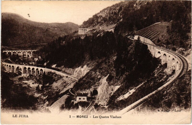 Carte postale ancienne Morez Les Quatre Viaducs