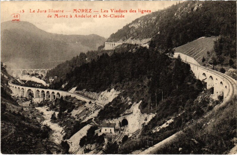 Carte postale ancienne Morez Les Viaducs des lignes
