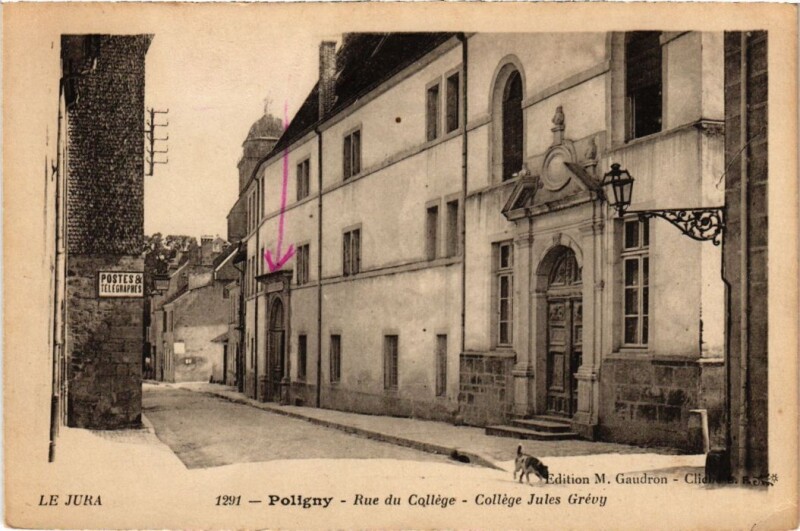 Carte postale ancienne Poligny Rue du College à Poligny