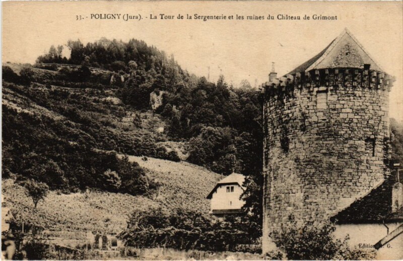 Carte postale ancienne Poligny Tour de la Sergenterie à Poligny