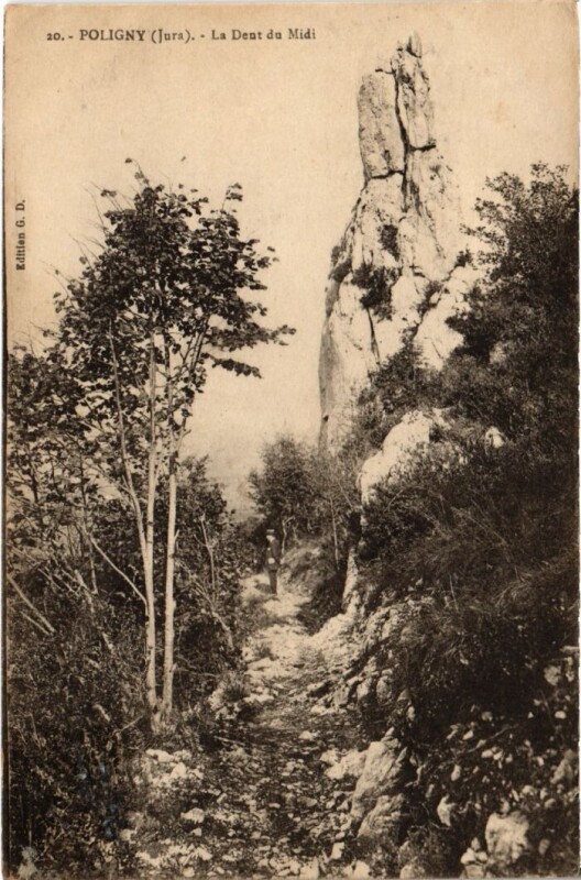 Carte postale ancienne Poligny La Dent du Midi à Poligny