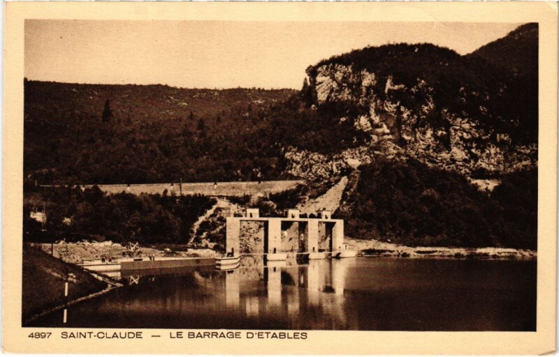 Carte postale ancienne Saint Claude Le Barrage d'etables à Saint-Claude