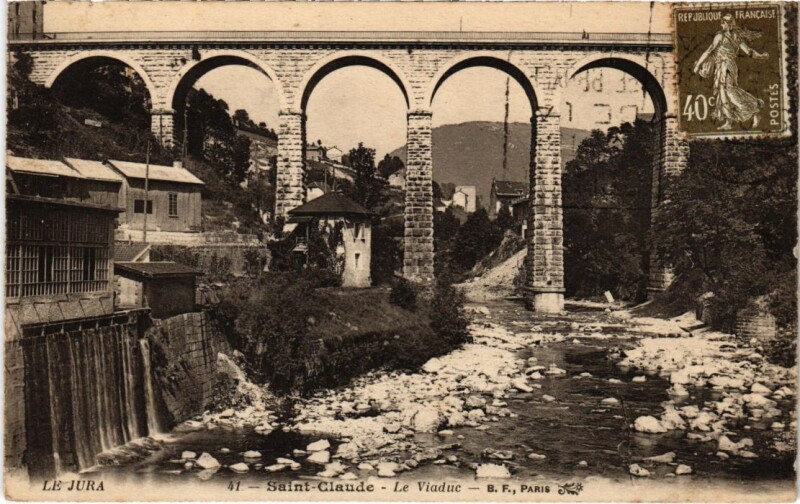 Carte postale ancienne Saint Claude Le Viaduc à Saint-Claude