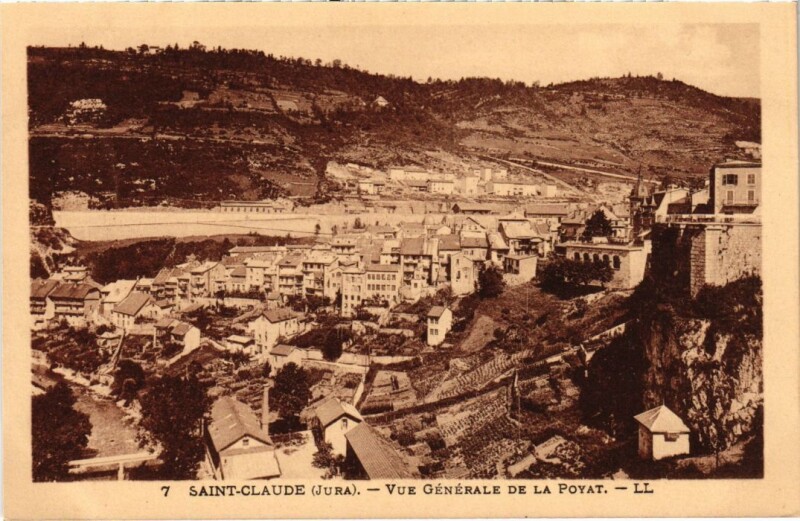Carte postale ancienne Saint Claude vue generale de la Poyat à Saint-Claude